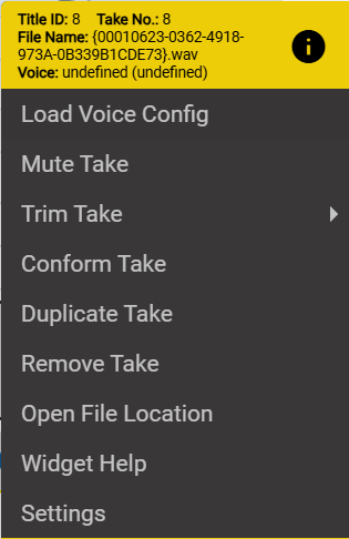 Audio context menu