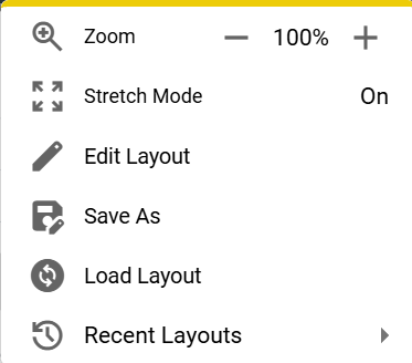 Layouts menu 
