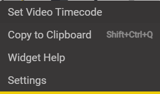 Timecode menu